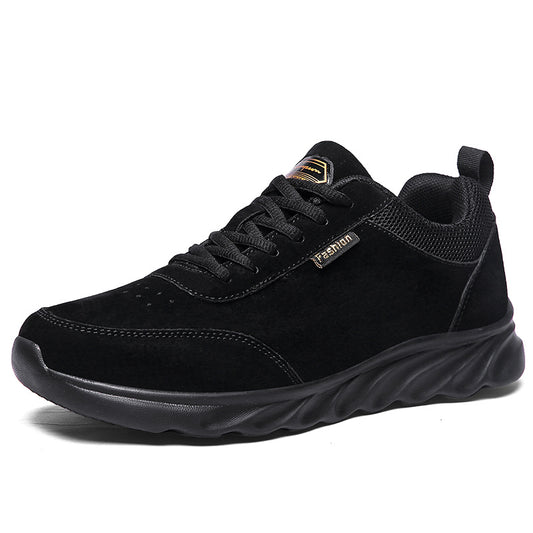 Men's Breathable Casual Lace Up Sneakers Comfortable Solid Shoes