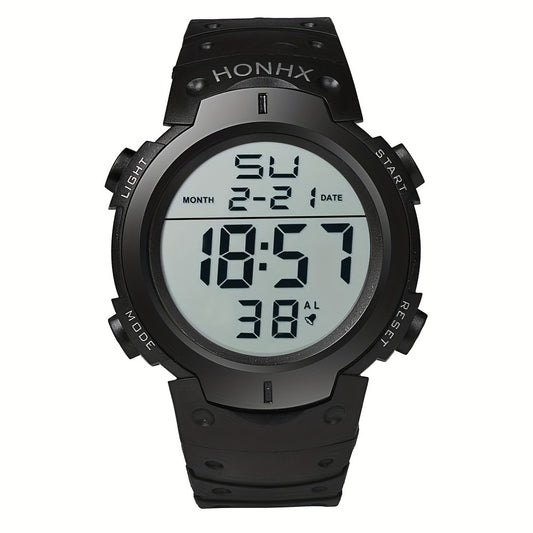 Teen Sports Watch w/Digital Display Alarm Stopwatch Light Mode PVC Band
