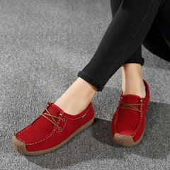 Women's Lace up Flat Loafers Soft Slip On Shoes