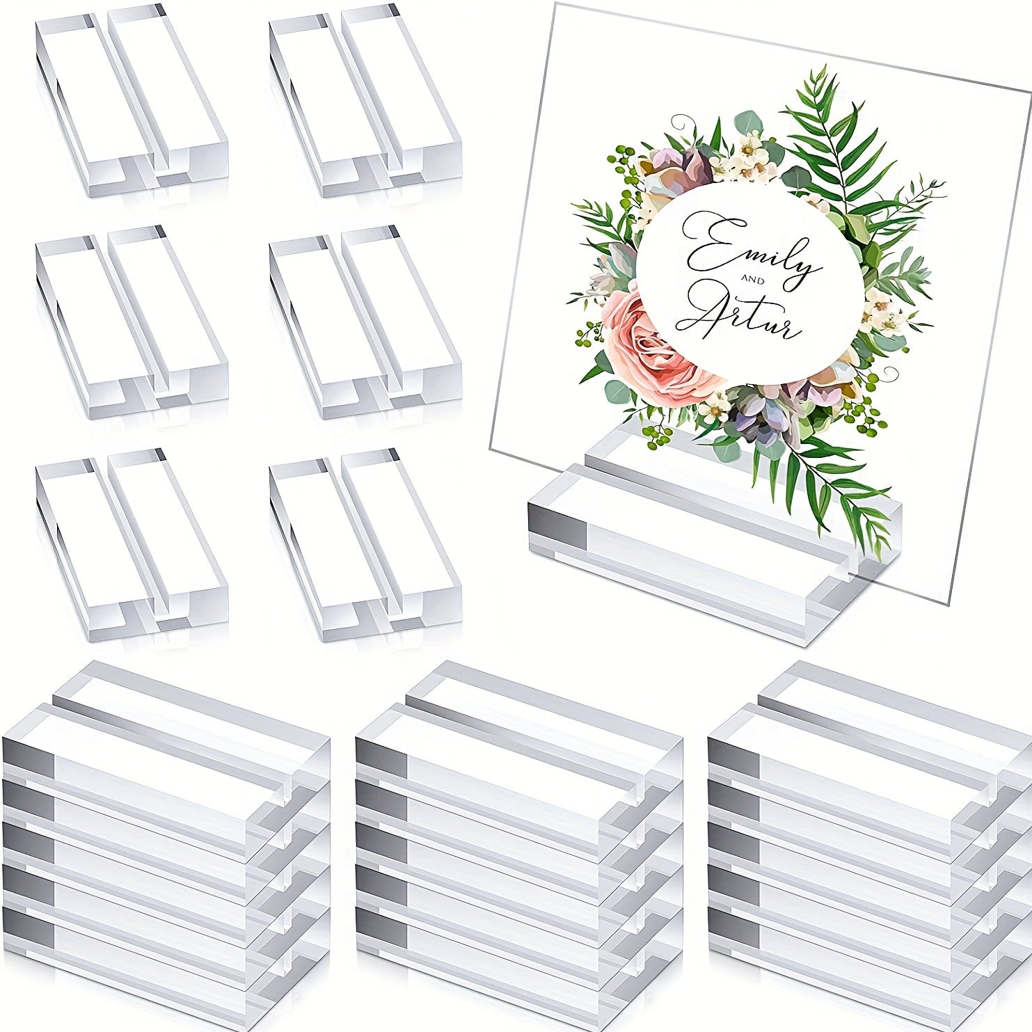 Clear Acrylic Place Card Holders - Set of 20 - Ideal for Weddings and Parties