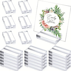 Clear Acrylic Place Card Holders - Set of 20 - Ideal for Weddings and Parties