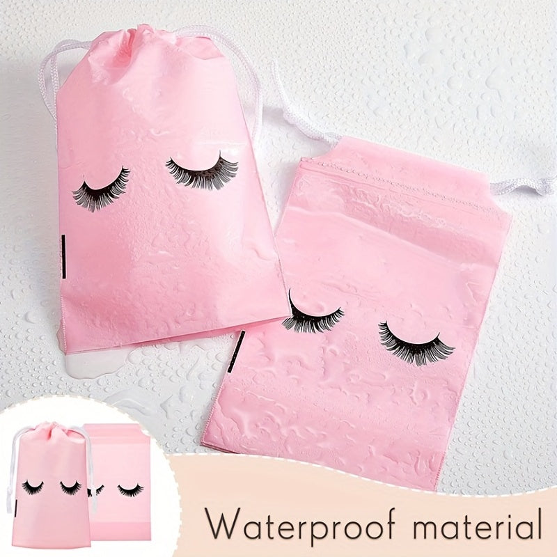 10pcs Pink Reusable Eyelash Extension Cosmetic Bags for Beauty Salon