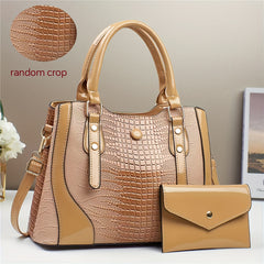 Vintage Crocodile Embossed PU Leather Handbags Set