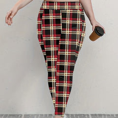  Plaid Print High Stretch Leggings