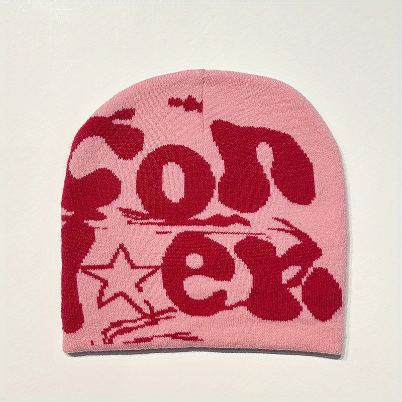 Sport Windproof Knit Beanie Hat With CON Letter Embroidery