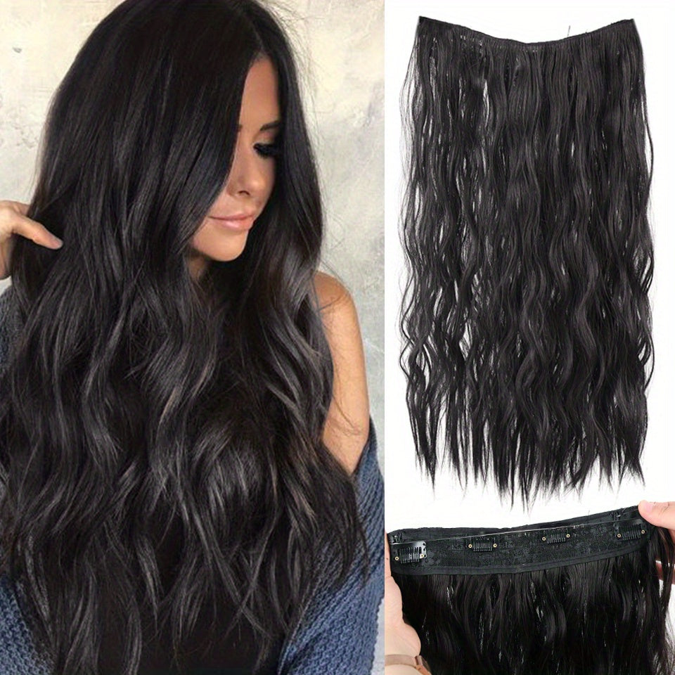 Invisible Wire Curly Hair Extensions Long Wavy Hairpiece