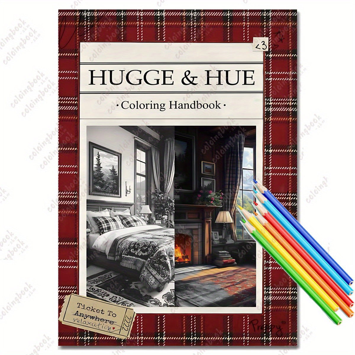 HUGGE & HUE Drawing Coloring Book for Adults