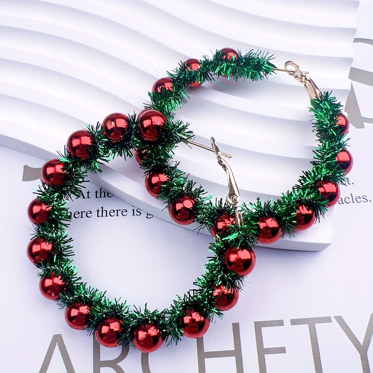 Wreath Dangle Earrings Christmas Party Gift