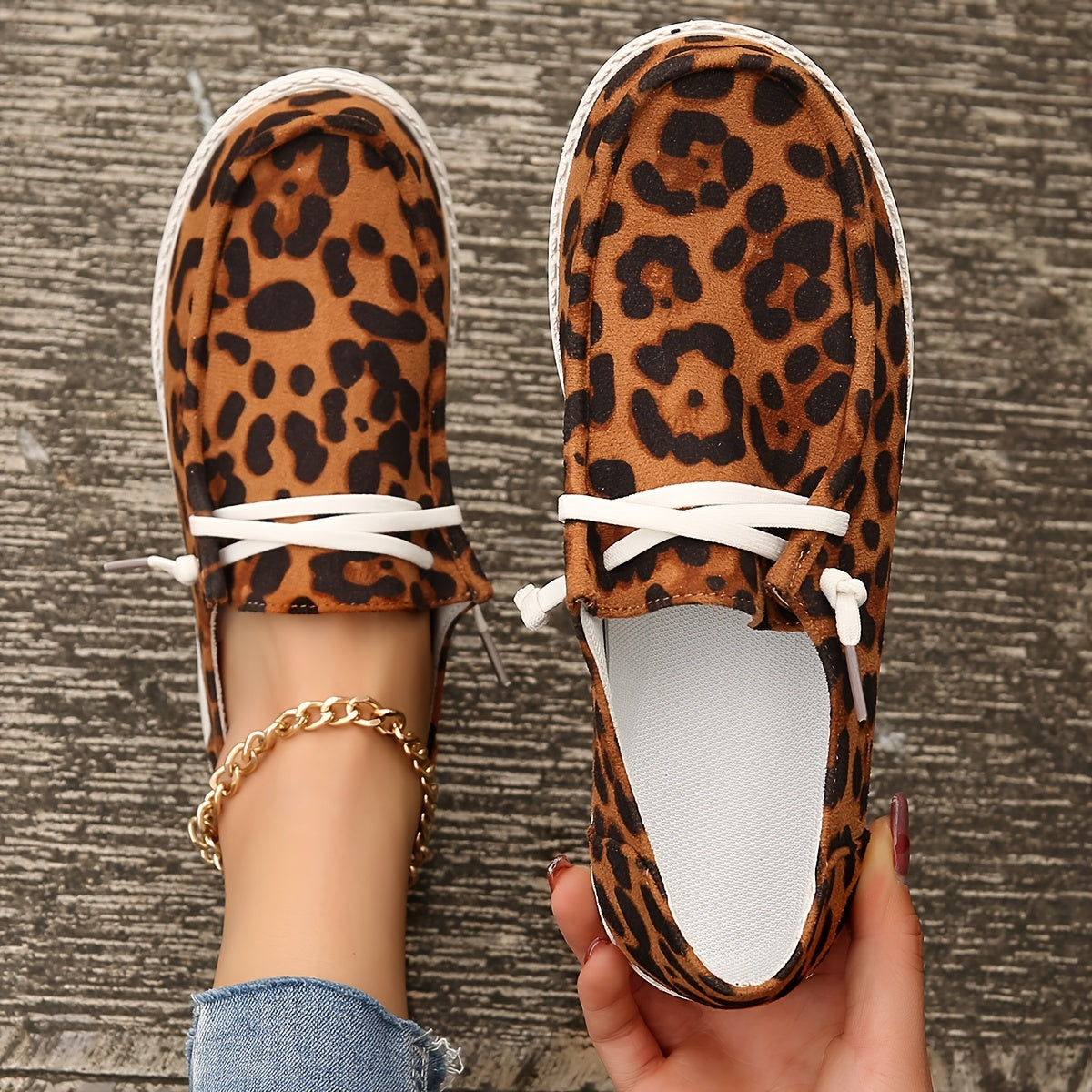 Leopard Print Flat Loafers Casual Stylish Shoes Women's Footwear