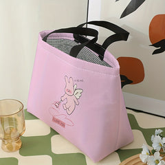 Bunny Angel Lunch Bag Waterproof Portable Cooler Bag