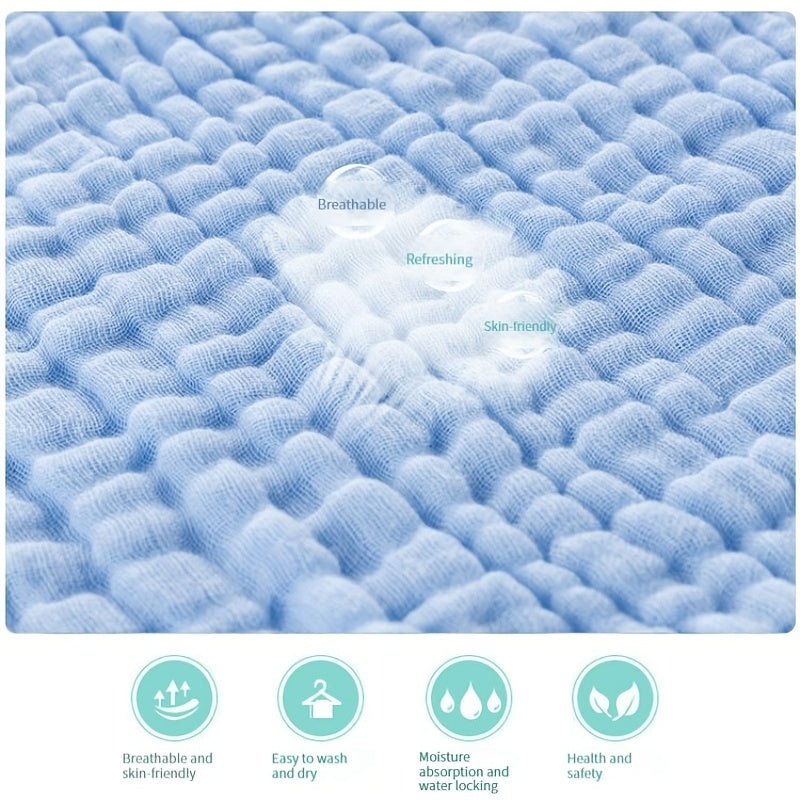 6 Layer Pleated Handkerchief Baby Towel, Printed Face Towel For Children