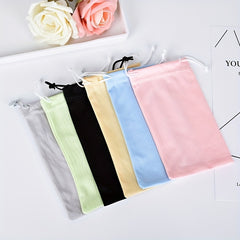 Microfiber Drawstring Sunglasses Bag Dustproof Soft Eyewear Container