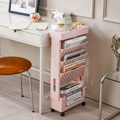 Minimalist Movable Bookshelf With Wheels For Organizing Books & More