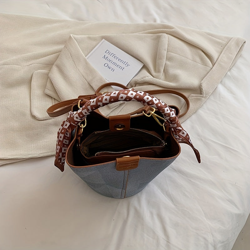 Vintage Mini Bucket Bag Crossbody Handbag Retro Shoulder Purse