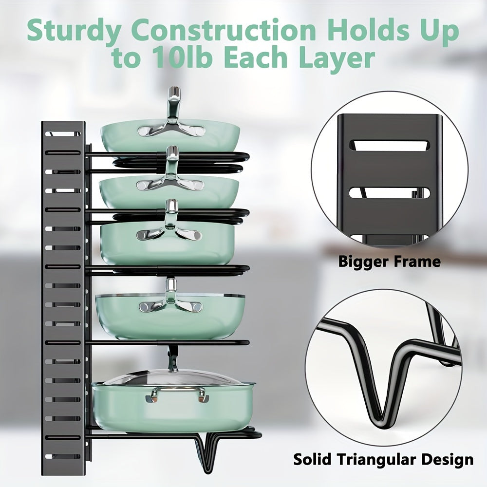 Expandable Pots And Pans Storage Rack Kitchen Organizer