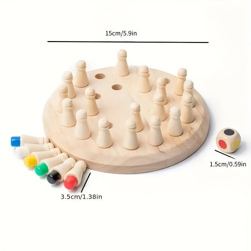 Wooden Memory Chess Fun Educational Toy for Multiple Players
