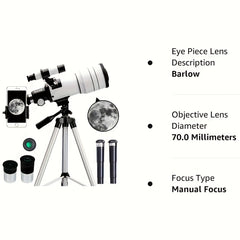 Astronomical Telescope 15-150x Magnification Coated Lens