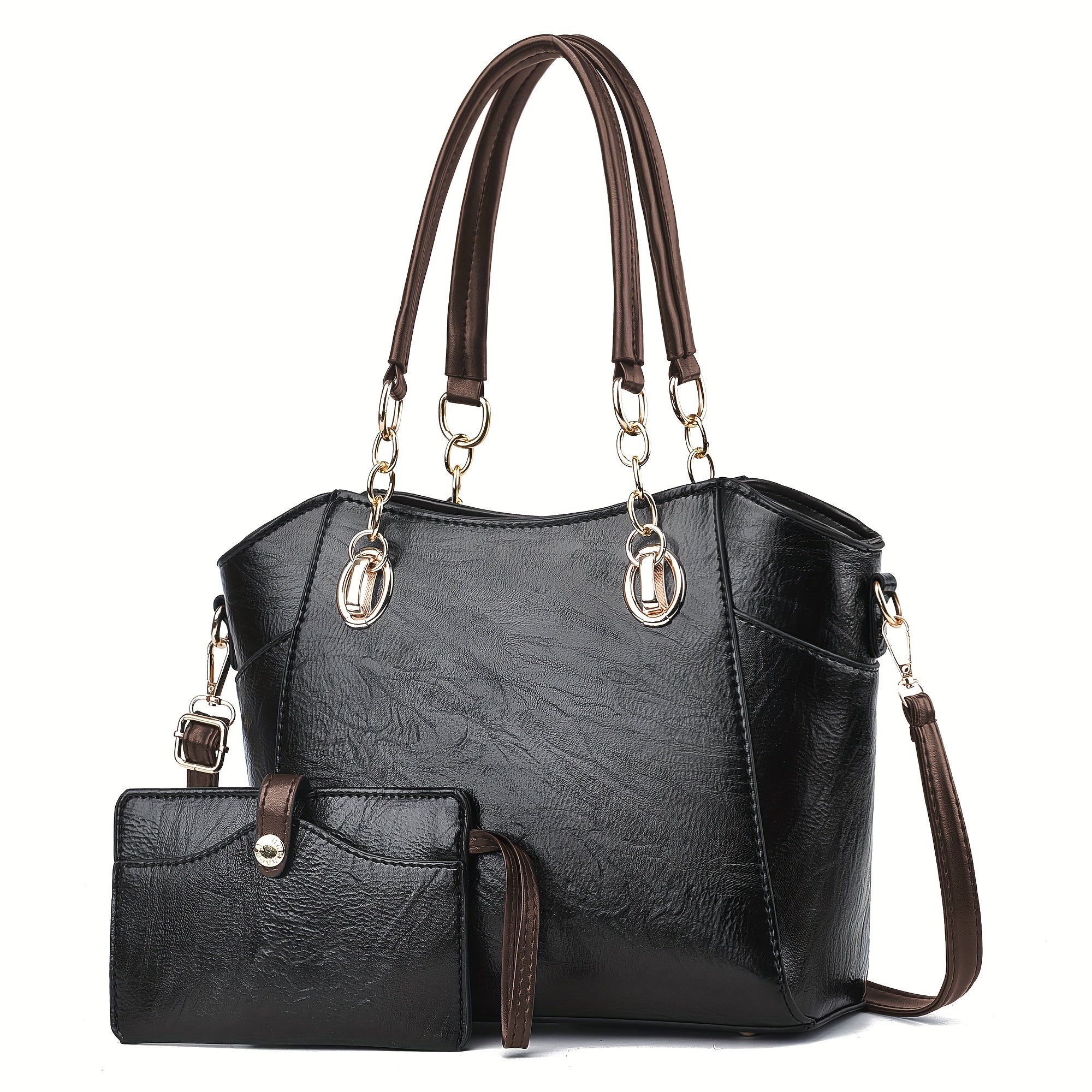 Classic Pattern Embossed Tote Bag Solid Satchel Bag For Work