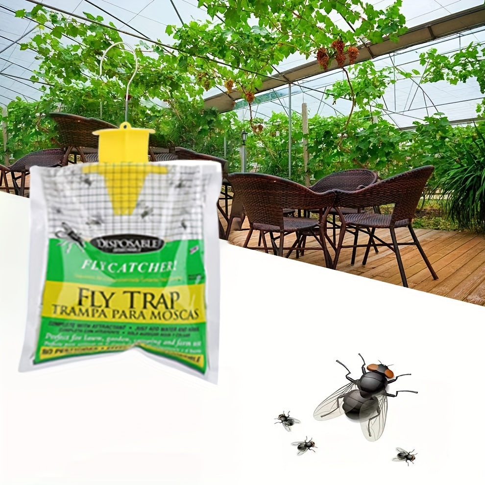 6pcs Outdoor Hanging Fly Trap Disposable Horse Ranch Fly Trap Bag