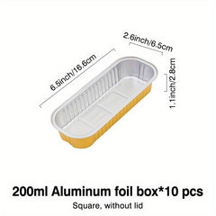 10pcs Aluminum Foil Pans Disposable Foil Food Containers Thickened Tin Foil Pans