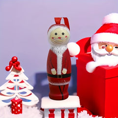 Funny Santa Pendant Christmas Ornaments Tree Decorations Wooden Standing Santa