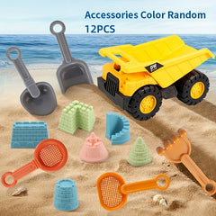 12Pcs Kids Beach Sand Toys Set Digger Toy Beach Molds Sandbox Toys