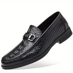 Men's Horsebit Loafer Slip On Textured Shoes