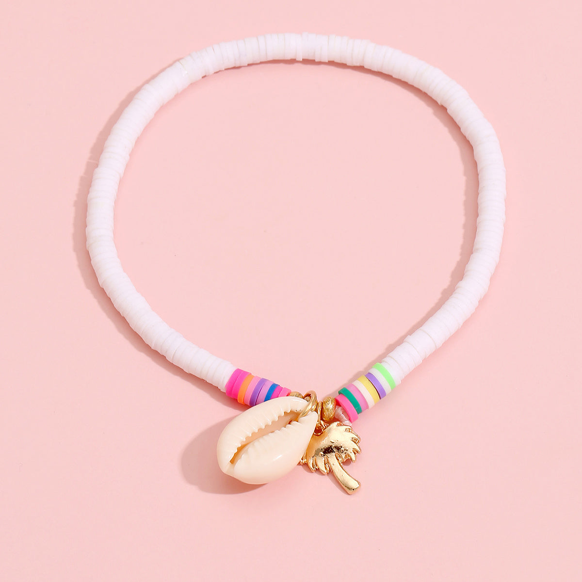Lady Character Softness Pottery Scallop Coconut Pendant Anklet Jewelry