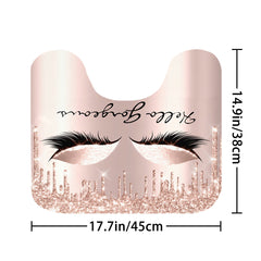 Glitter Eyelash Bathmat & Shower Curtain Set with 12 Hooks
