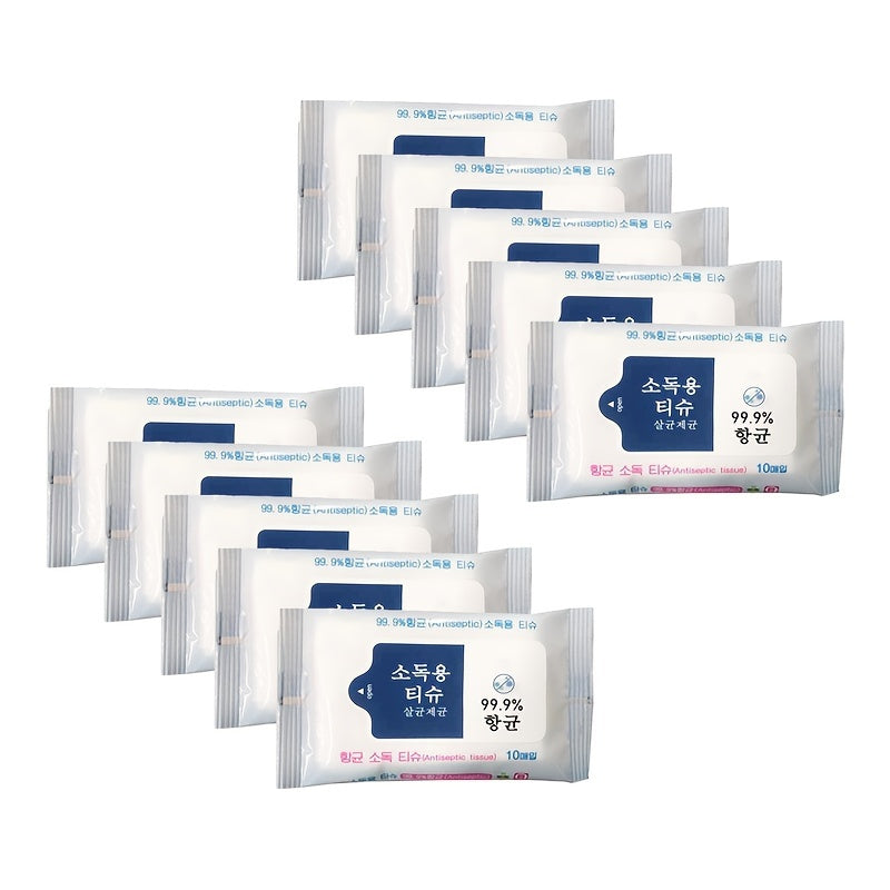 10pcs pack Antibacterial Cleaning Wipes for School Home and Office