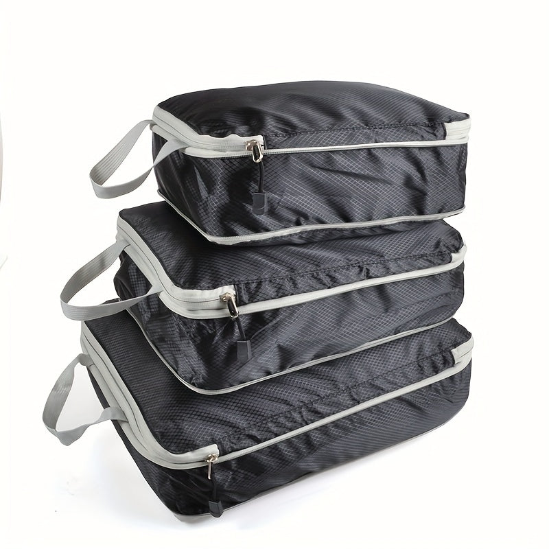3 Pcs Travel Storage Bags Zipper Luggage Clothes Organizer