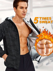 Men's Sweat Sauna Suit Hooded Jacket for Weight Loss