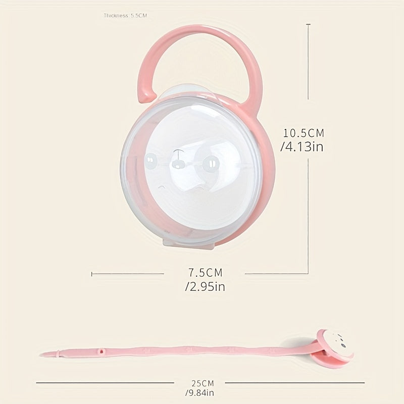 Baby Pacifier Box & Clip Set Safe PP Plastic Cartoon Storage Box