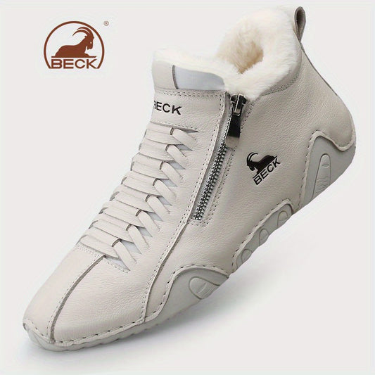 Men's Thermal Winter Shoes Boots With Side Zipper Casual Walking Shoes