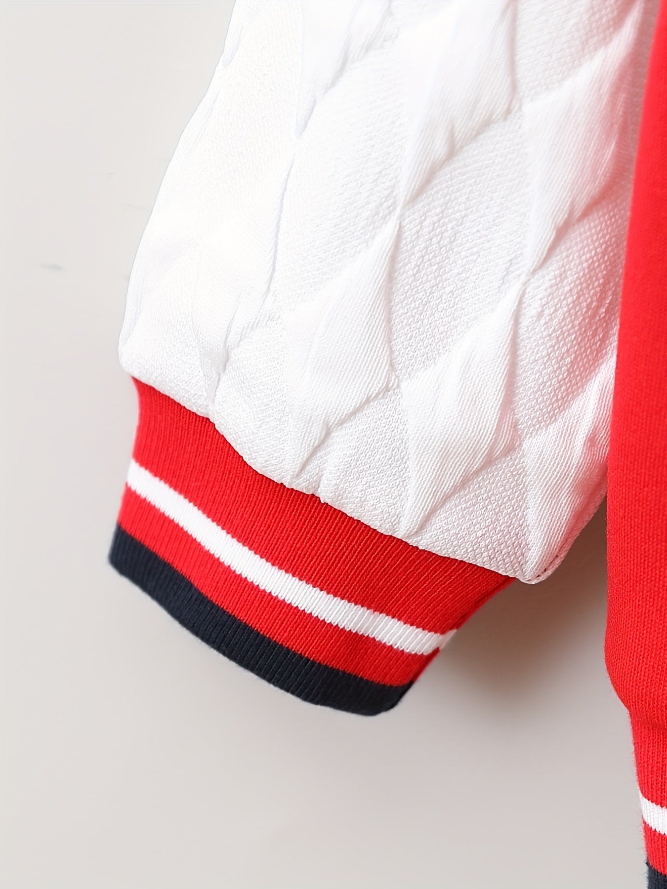 Boys Casual Letter Print Fleece Baseball Jacket