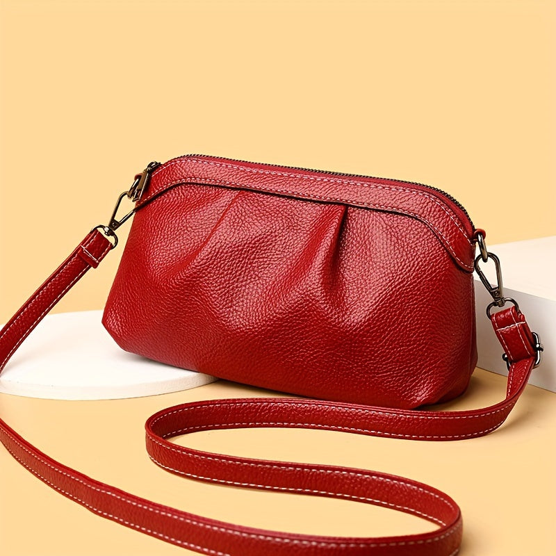 Vibrant Cloud Ruched Crossbody Bag Stylish Shoulder Bag with Smooth Zipper