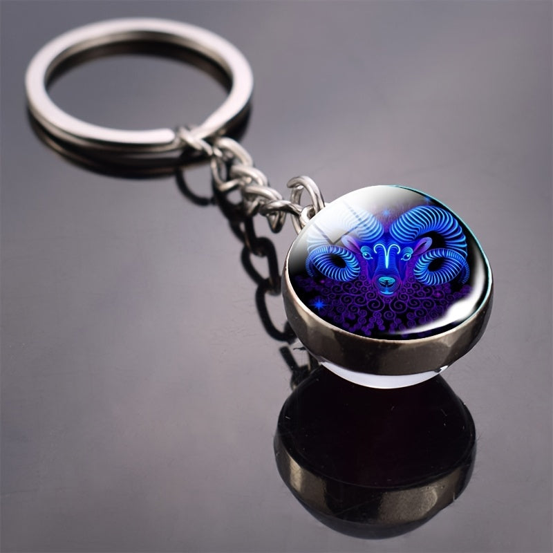 Luminous Constellations Keyring Double Sided Glass Ball Keychain