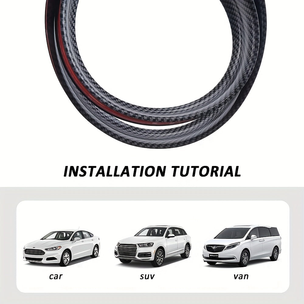 Carbon Fiber Pattern Car Rear Wing Decorative Strip, Hatchback General Purpose