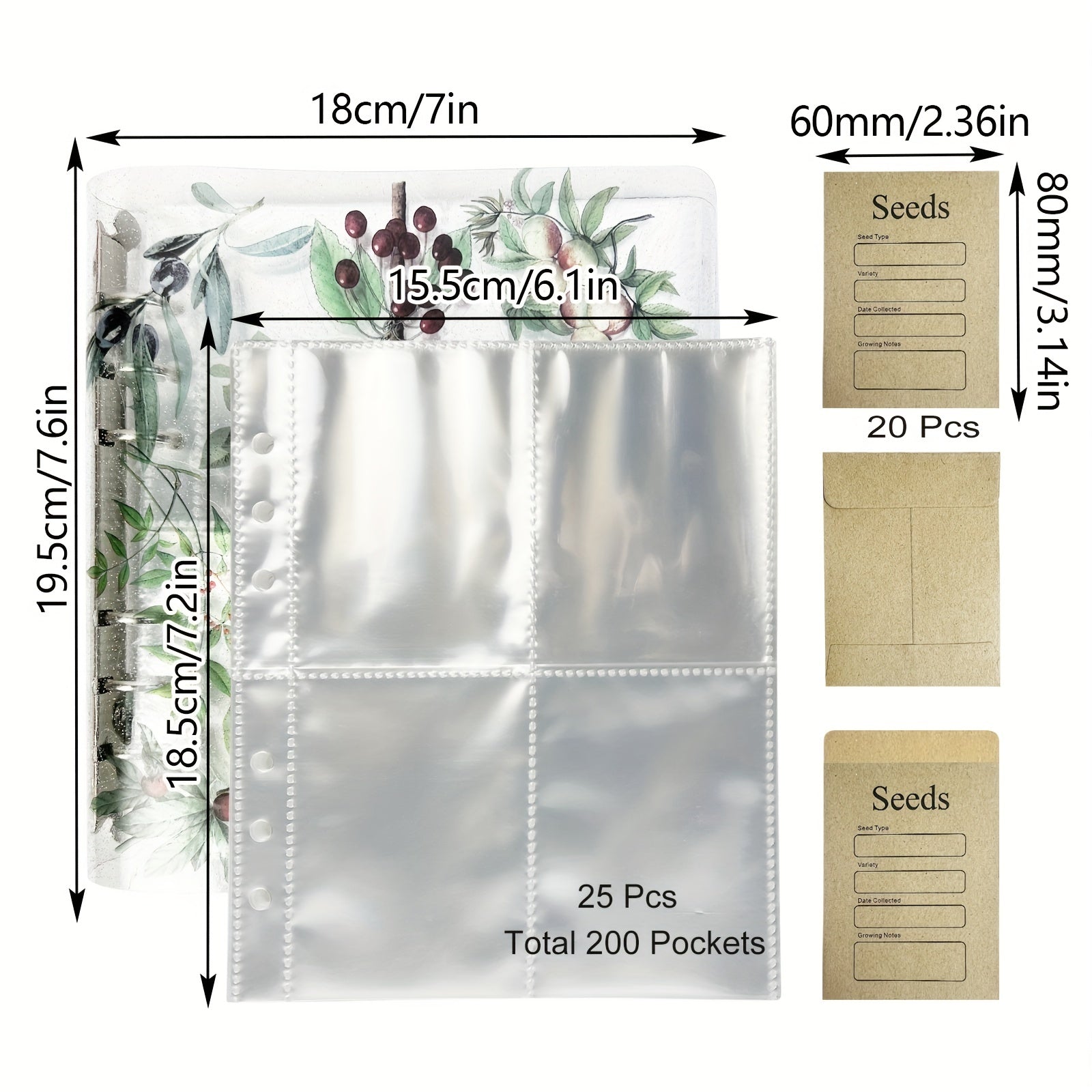 Seed Storage Organizers 20pcs Resealable Seed Envelopes