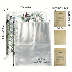 Seed Storage Organizers 20pcs Resealable Seed Envelopes