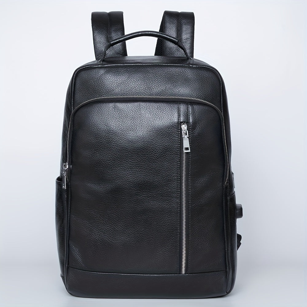 Men's Leather Backpack Casual Business Computer Backpack