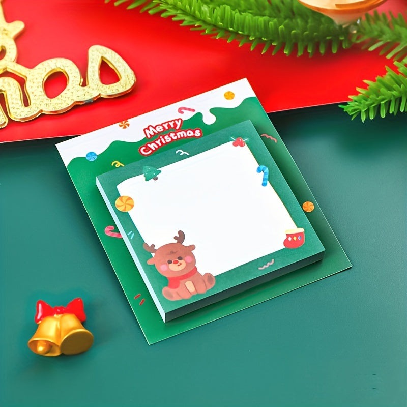 4pcs Cartoon Christmas Sticky Notes - Creative Message Sticky Notes