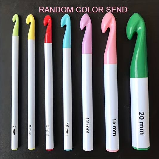 7pcs Colorful Plastic Crochet Hooks Set 7.0mm-20mm