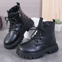 Girls' Warm Fleece Boots with Zipper for Autumn/Winter