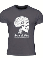 Men's State Of Mind Print T shirt Casual Comfy Tee for Summer