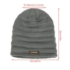 Men's Winter Warm Fleece Knit Hat Outdoor Pullover Cap