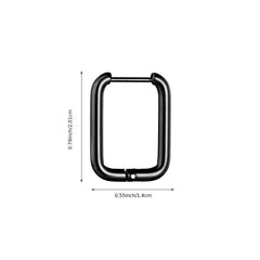 Rectangle Hoop Earrings 14K Plated Stainless Steel Women Earrings