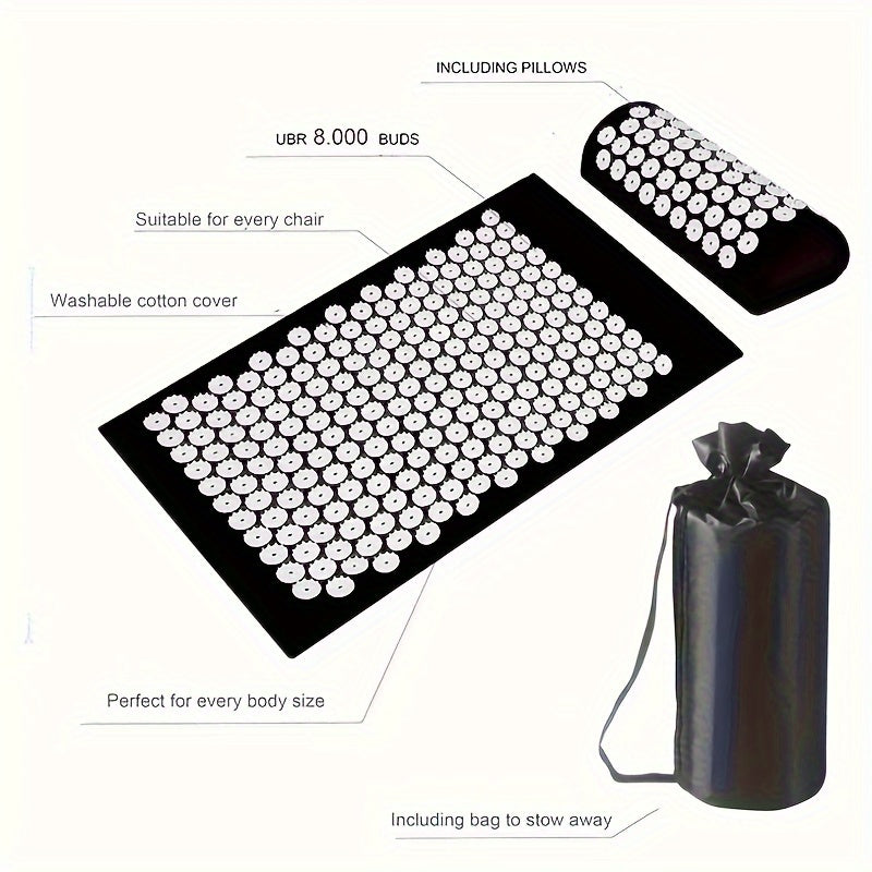 Acupressure Mat And Pillow Set Massage Yoga Mat Acupuncture Mat