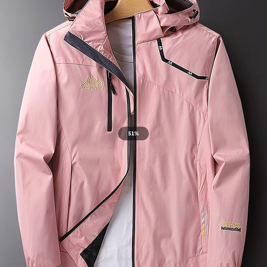 Waterproof Hooded Jacket Full Zipper Climbing Coat
