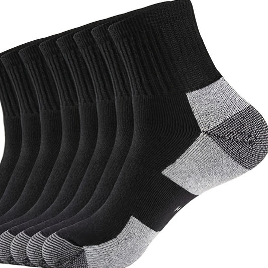 2 Pairs Men's Mid Crew Sport Socks Sweat Absorbing Cotton Blend